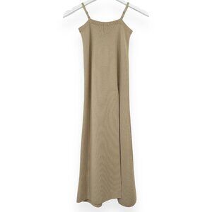 NWT Aya Muse Gray Knitted Adjustable Strap High Slit Midi Dress sz XS
